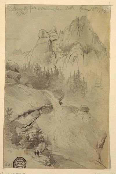 Entwurf, Nesmith Fall, Lake Wellington, Colorado, 18. Juni 1892 von Thomas Moran